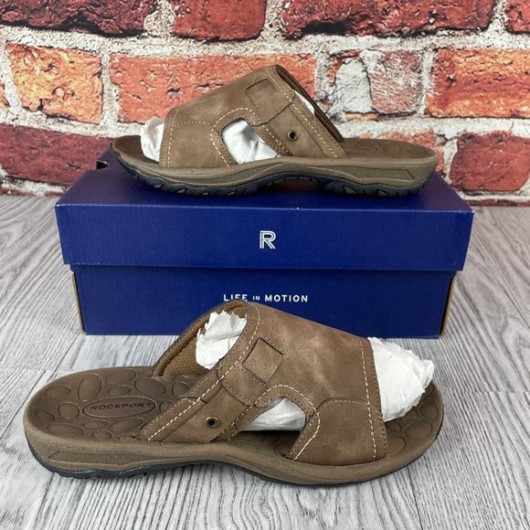 Rockport Men's Hayes Slide Sandal, Taupe, 8 - Picture 3 of 6